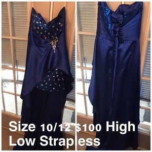 High Low Strapless Formal Dress